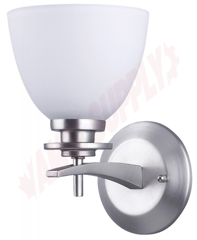 Photo 1 of IWF256A01BPT : Canarm New Yorker Wall Sconce, Brushed Pewter, Flat Opal, 1x60W