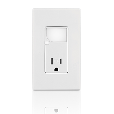 Photo 1 of T6525-W : Leviton LED Guidelight & Tamper-Resistant Decora Wall Receptacle, 15a, 125V, White