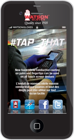Photo 2 of 412-L : Watson #tap_that Gloves, For Touch Screen Devices, Large