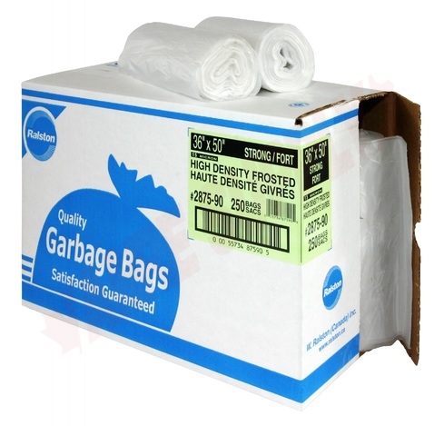 Photo 1 of 2877-90 : Ralston Frosted Garbage Bags, 43 x 48, Strong Strength, 200/Case