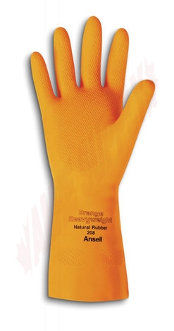 Photo 2 of 208-M : Ansell Heavyweight Rubber Gloves, Medium, 12/Pack