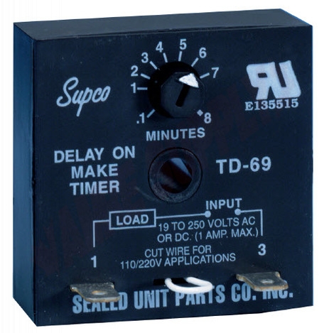 Photo 1 of TD69 : Supco Delay On Make Timer, 6sec To 8min