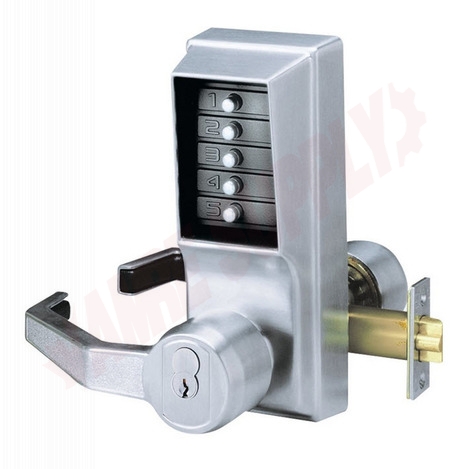 Photo 1 of LL1021S-26D-41 : KABA Simplex Mechanical Pushbutton Lock, With Key Override, Satin Chrome, 26D