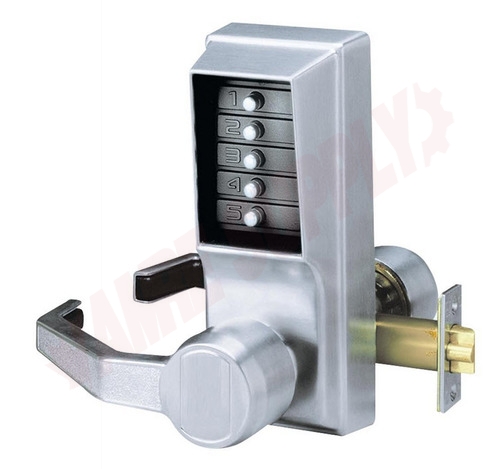 Photo 1 of LL1011-26D-41 : KABA Simplex Mechanical Pushbutton Lock, Satin Chrome, 26D