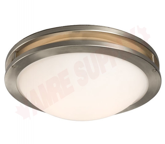 Photo 1 of 601321BN : Galaxy Lighting 13 Avalon Flush Mount, Brushed Nickel, Frosted White, 2x60W
