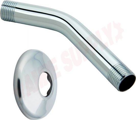 Photo 2 of ULN503 : Master Plumber 6 Brass Shower Arm With Flange, Chrome