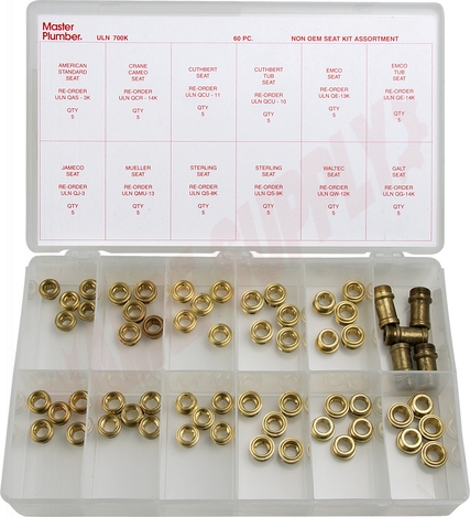 Photo 1 of ULN700K : Master Plumber Assorted Faucet Seat Kit, 60 Pieces