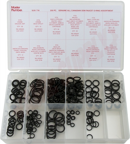 Photo 1 of ULN716 : Master Plumber O-Ring Kit, 250 Pieces 