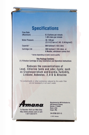 Photo 8 of WF401S : Whirlpool/Amana Clean 'n Clear Refrigerator Water Filter, WF401S