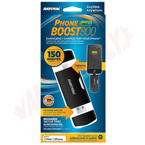 Photo 2 of PS78 : Rayovac Portable Phone Boost 800 Charger For Apple Lightning Tip