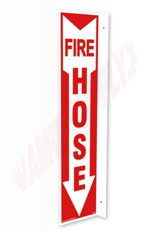 Photo 1 of SI14 : Safety Media 90° Fire Hose Sign, 2 Sided Plastic, 4 x 18