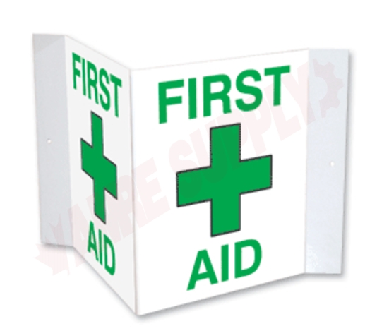 Photo 1 of SI65FB : Safety Media 3D First Aid Sign, 5 x 6, Plastic