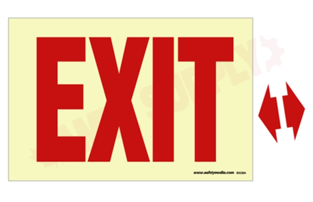 Photo 1 of SIG32A : Safety Media Glow-In-The-Dark Exit Sign, Plastic, 12 x 8